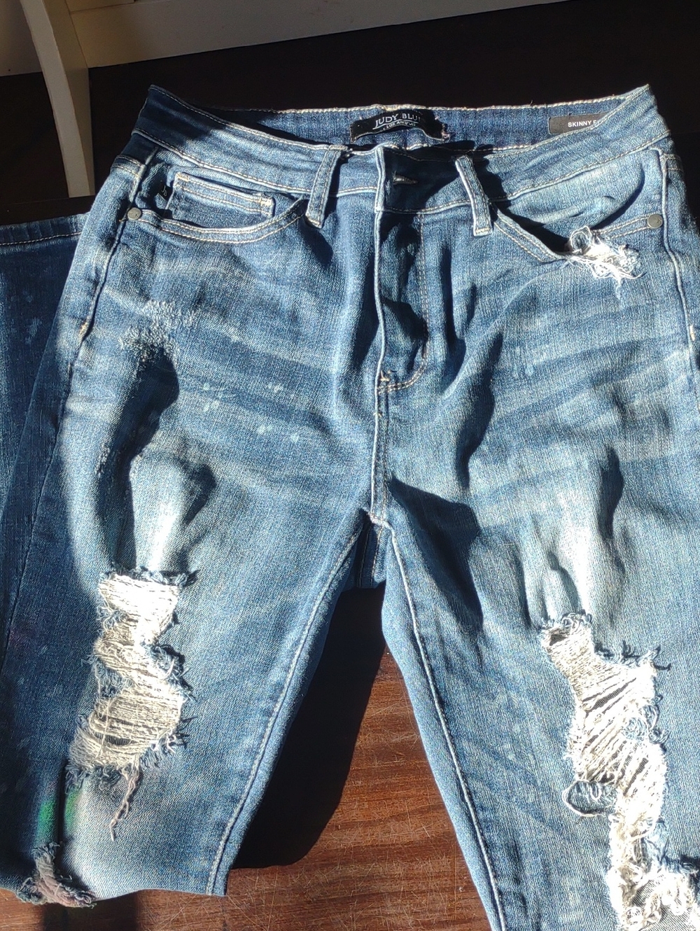 Judy Blue Distressed Blue Skinny Jeans